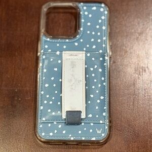 Blue Polka Dot Phone Case with Stand
